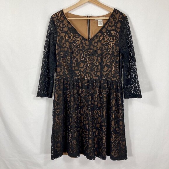 Pinky Fit And Flare Dress Lace Y2K Whimsy Goth Mall Goth Witchy Wiccan L - Picture 1 of 8